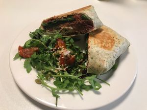 the spicy bean wrap was devine! yum yum yum  at Picnic in Glasgow