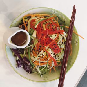 raw pad thai salad - lovely meal and the peanut sauce was delicious too at Picnic in Glasgow