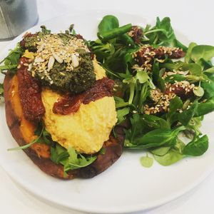 Sweet potato, houmous, pesto and sundried tomatoes. at Picnic in Glasgow