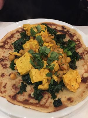 Mango tofu & chickpea crepe at Picnic in Glasgow