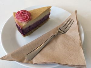 "Lemon & berry cheese cake" zesty fruity & lovely vegan  at Picnic in Glasgow