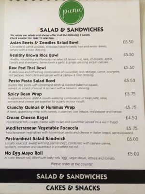 Salad & sandwiches at Picnic in Glasgow
