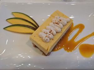 Mango while chocolate cheesecake at Picnic in Glasgow