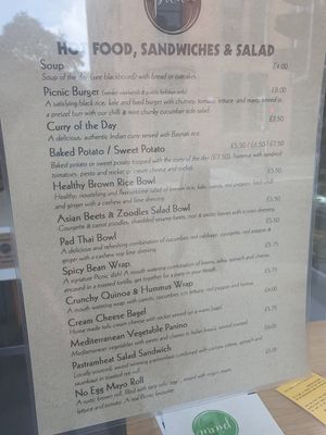 Lunch menu at Picnic in Glasgow