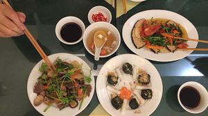 Vegetarian lunch in Ha Noi  at Tinh Duyen in Long Xuyen