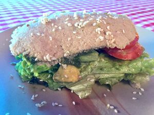 Raw Vegan Sandwich  at Divine Nature in Dharamkot