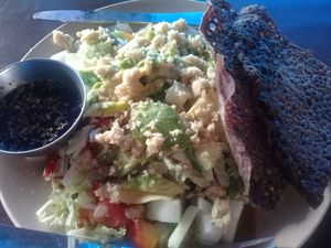 Avocado Cheese Tomato Salad at Divine Nature in Dharamkot