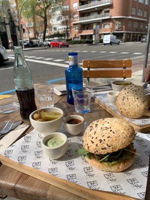 Mini vegan burger at Le Pain Quotidien - Velazquez in Madrid