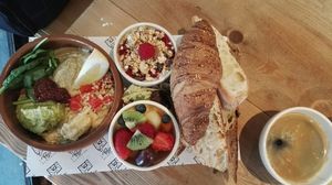 Vegan brunch item. at Le Pain Quotidien - Gran Via in Madrid