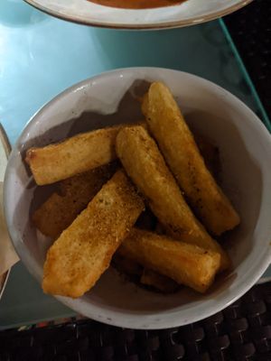 Yucca fries  at The Deck in Providenciales