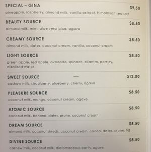 Smoothies  at The Source in San Jose