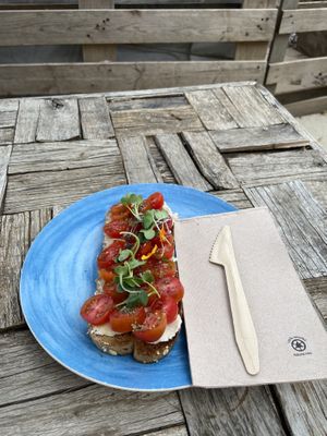Toast with vegan „cheese"  at Ziva To Go - Industrial in Mallorca