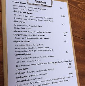 menu at Vegan&Raw in Hannover