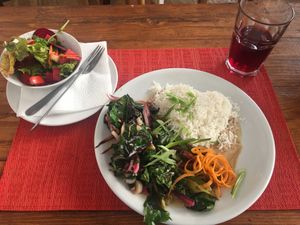 Asian-inspired Organic Swiss Chard (dish of the day) at Vegan&Raw in Hannover