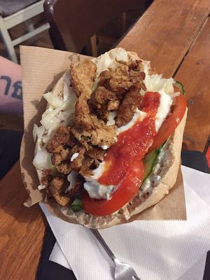 Vegan gyros, incredible!! at Vegan&Raw in Hannover