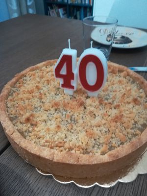 Thanks for my birthday cake! Delicious! at Veg Eat in Bergamo