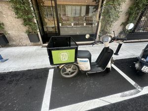 They have their own delivery vehicle  at Veg Eat in Bergamo