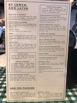 Lunch menu   at Dishoom in Edinburgh