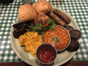Vegan breakfast  at Dishoom in Edinburgh