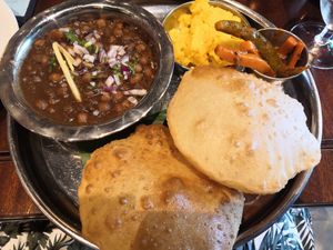 Chana puri at Dishoom in Edinburgh