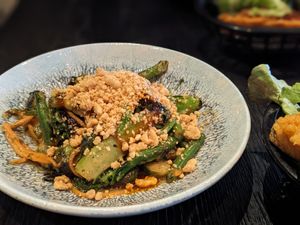 Broccoli salad (vegan) at Asia in Oslo