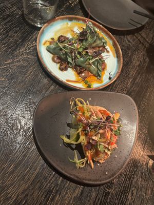 dumplings and taquitos  at Asia in Oslo