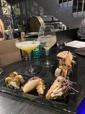 Trio of delicious starters (vegan set menu) at Asia in Oslo