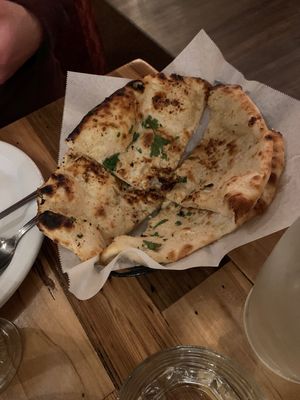 Garlic naan  at Maruti Indian Restaurant  in Portland