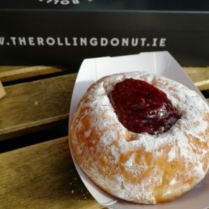 Vegan Strawberry Donut at The Rolling Donut - Bachelors Walk in Dublin