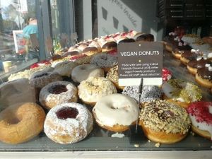 A variety of vegan donuts  at The Rolling Donut - Bachelors Walk in Dublin