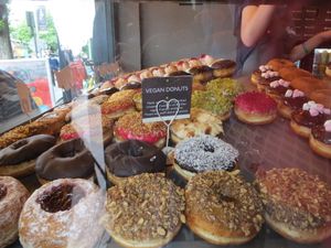 Vegan donuts at Rolling Donut at The Rolling Donut - Bachelors Walk in Dublin