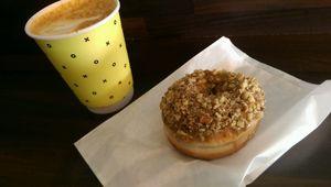almond coffee donut! at The Rolling Donut - Bachelors Walk in Dublin
