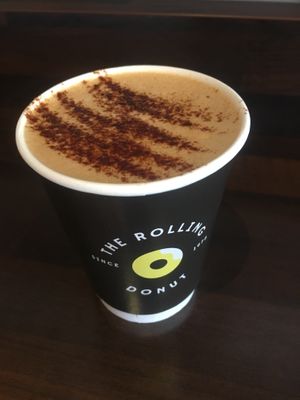 Large cappuccino with almond milk  at The Rolling Donut - Bachelors Walk in Dublin