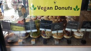 Selection of vegan donuts at The Rolling Donut - Bachelors Walk in Dublin