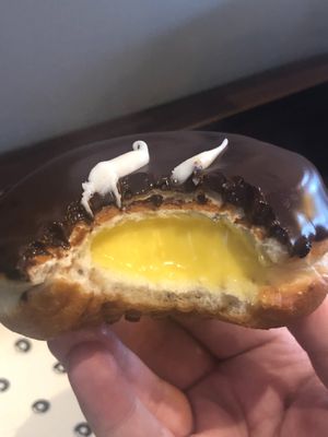 Custard filling so good at The Rolling Donut - Bachelors Walk in Dublin