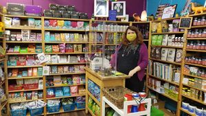 Charlie what a lovely person. at Brontosaurus Vegan Lifestyle Store in Swansea