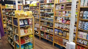 Inside at Brontosaurus Vegan Lifestyle Store in Swansea