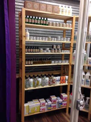 Toiletry section  at Brontosaurus Vegan Lifestyle Store in Swansea