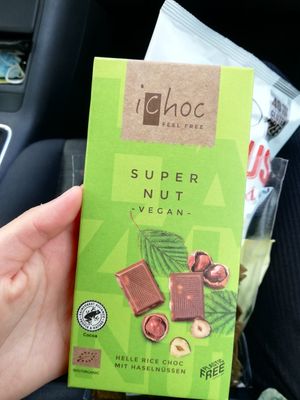 vegan chocolate with nuts :) at World Vegan in Prague