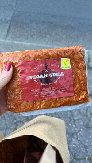 Hot seitan  at World Vegan in Prague