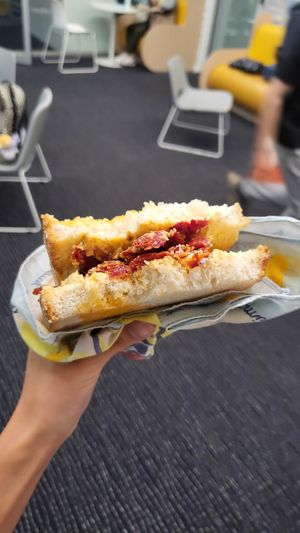 Toastie💗sundried tomatoes and hummus are sooo creamyyy at Wholefoods in Clayton