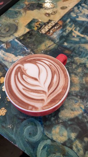 Hot chocolate with soy milk at Wholefoods in Clayton