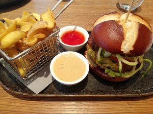 Vegan burger at Fischer Ammersee in Stegen Am Ammersee