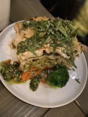 vegan lasagna  at Divya's Kitchen in New York City