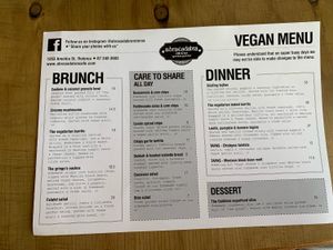 Vegan menu at Abracadabra Cafe & Bar in Rotorua