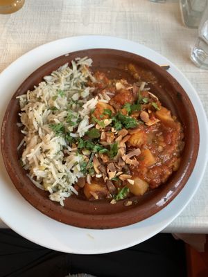 Lentil, pumpkin, and kumara tagine with fresh coriander  at Abracadabra Cafe & Bar in Rotorua