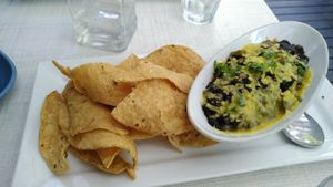 Beans with vegan cheese and nachos at Abracadabra Cafe & Bar in Rotorua