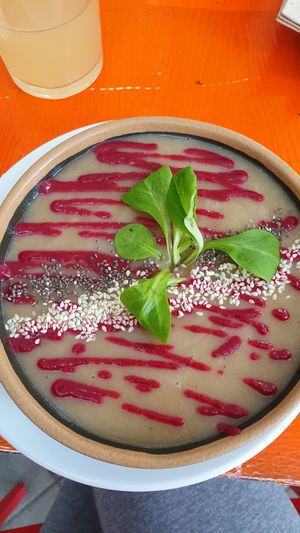 Sopa de lentejas con garbanzos at Sanissimo - Principe Pio in Madrid