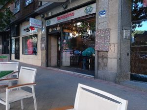 The restaurant from the outdoor tables at Sanissimo - Principe Pio in Madrid