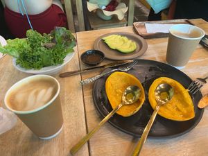 Small salad, mango, avocado and oat late  at The Mango Garden in Koh Phi Phi